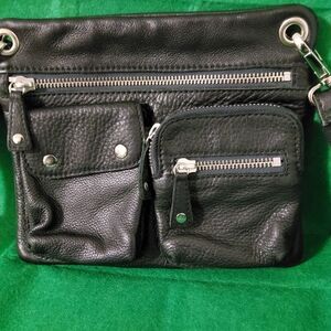 Fossil Sutton Leather Crossbody Bag, Black